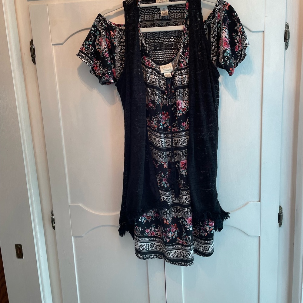Belle Du Jour Black Dress with Vest